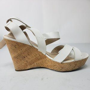 Franco Sarto Wedges White Brown 9.5
